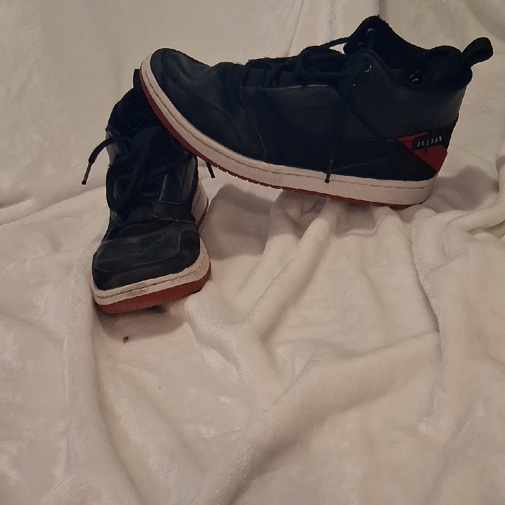 Jordan Black and Red High-Top Sneakers